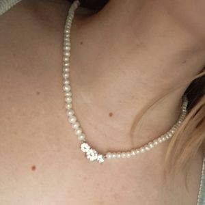 Real Pearl Necklace- Sterling Silver Hardware